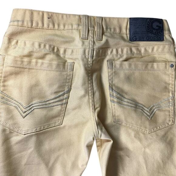 Vintage G by Guess Yellow Korbin Slim Fit Limonchelli Jeans 90s' Size US 31 Used - Picture 8 of 11